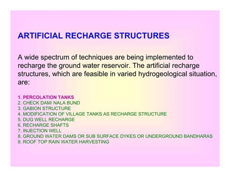 Hydrologic Design of a Percolation Tank | PPT