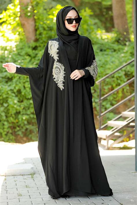 Black Hijab Abaya 9183S - Neva-style.com