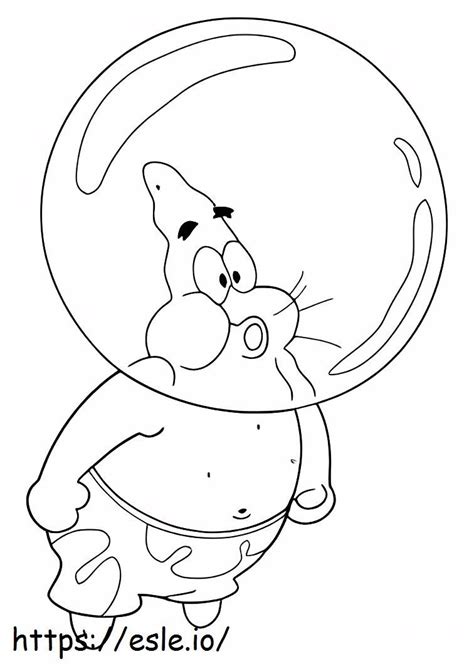 Cute Patrick Star coloring page