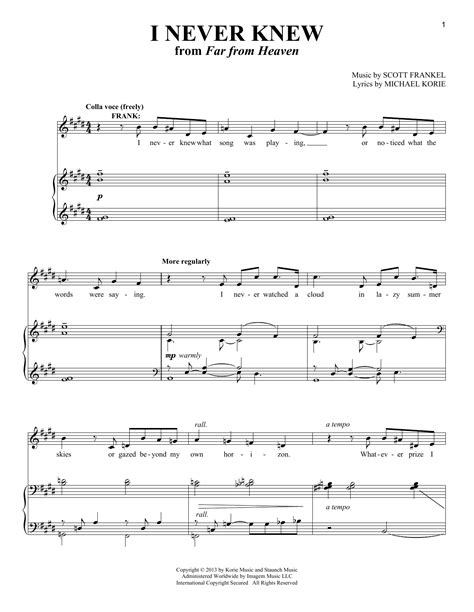 I Never Knew | Sheet Music Direct