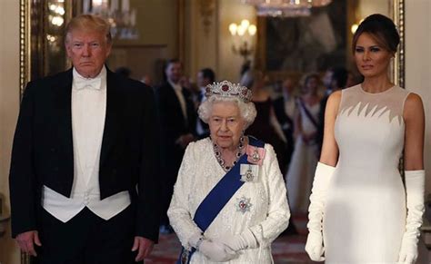 Melania Trump Glows In Floor Length Gown At Queen's State Banquet