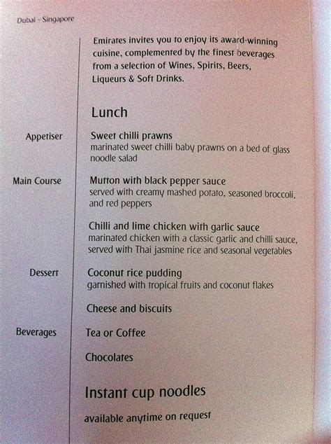 FoodieFC: Lunch On Board Emirates Airlines From Dubai to Singapore