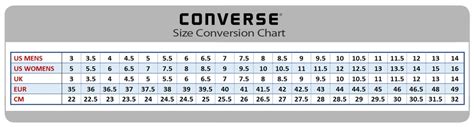 Size Chart Feet Converse Sizing Printable Pdf Download | Labb by AG