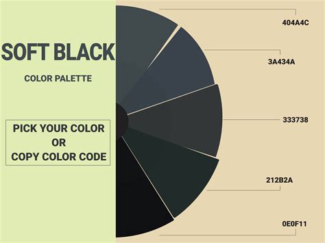 Soft Black Color Palette With Color Code 15601594 Vector, 46% OFF