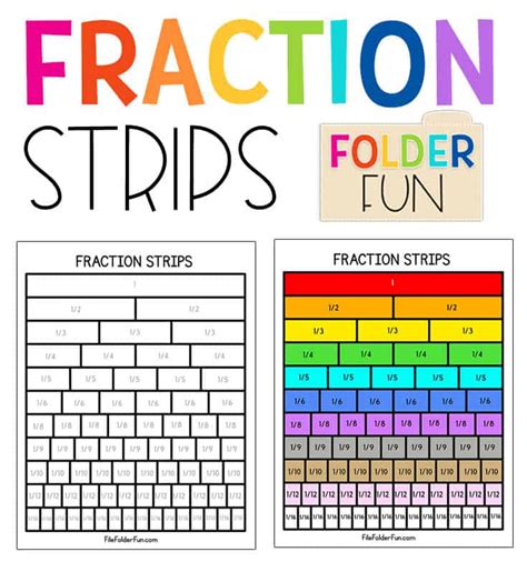 Fraction Strips Printable - File Folder Fun