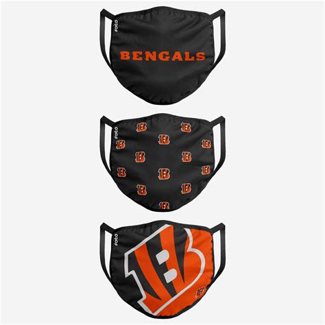 Cincinnati Bengals 3 Pack Face Cover FOCO