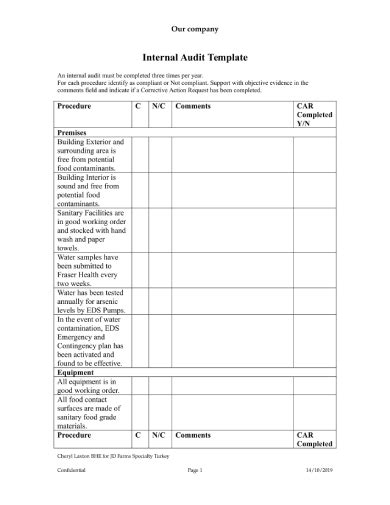 FREE 11+ Audit Checklist Form Samples, PDF, MS Word, Google Docs