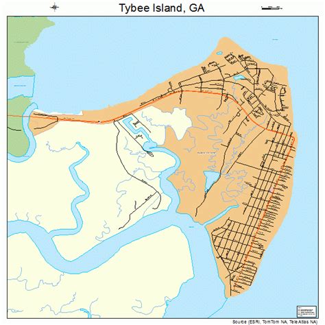 Tybee Island Georgia Street Map 1378036