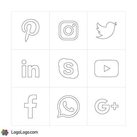 Free Logo: Social Media Icons, Outlines, Transparent