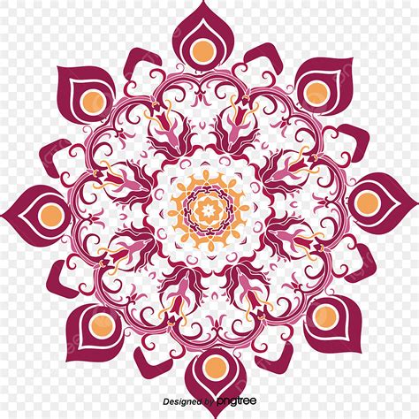 Ornate PNG Transparent, Red Ornate Flower Pattern Vector Vector, Flower Vector, Pattern Vector ...