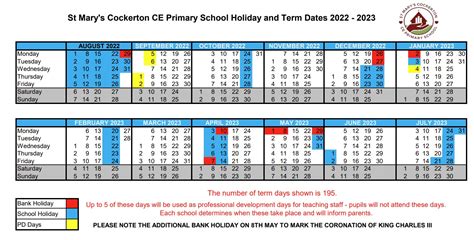 Term Dates | St. Mary's Cockerton