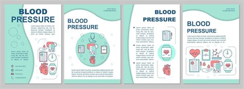 Blood pressure brochure template layout. Systolic, diastolic pressure rate. Flyer, booklet ...