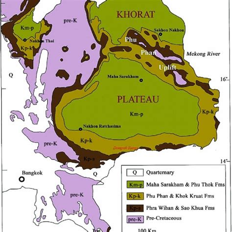 Stratigraphic column of the Mesozoic rocks of the Khorat Plateau, NE ...