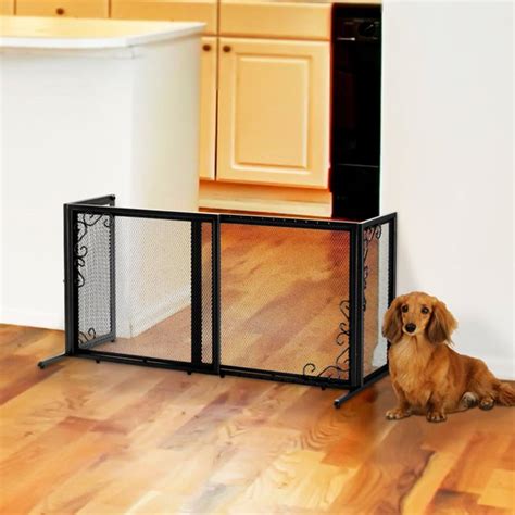 RICHELL Freestanding Metal Mesh Dog Gate, Black, Small - Chewy.com