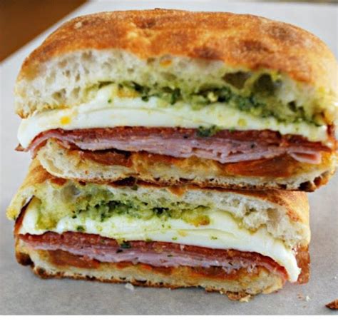 FOCACCIA SOPRESSATA SANDWICH On rosemary focaccia bread; sopressata, ham, and/or cappicola ...