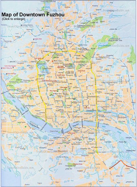 Fuzhou Map City of China | Map of China City Physical Province Regional