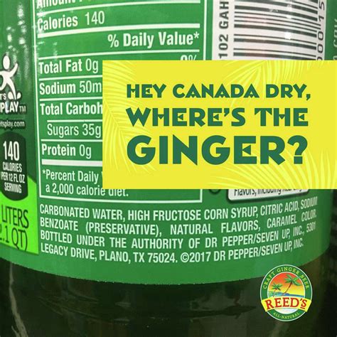 Ginger Ale Nutrition Facts Canada Dry | Besto Blog