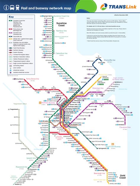 Rail and busway network map: Sunshine Coast