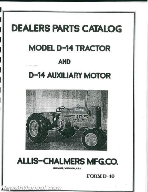 Allis Chalmers D14 Parts Manual