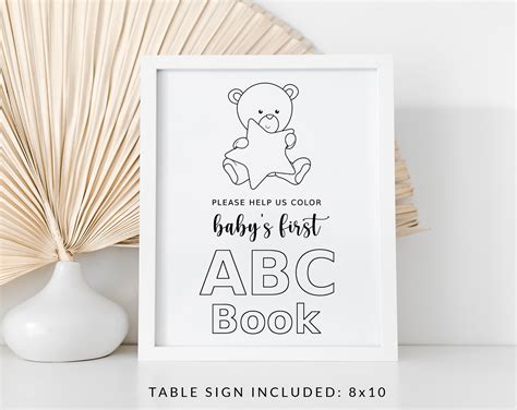 Baby's First ABC Book - Coloring Pages - Baby Shower Activity