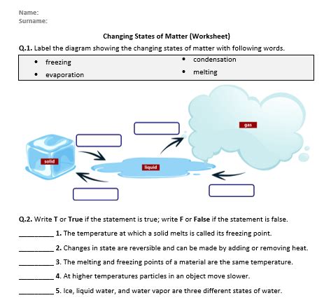 Changing States of Matter - Worksheet | Printable and Distance Learning | Teaching Resources