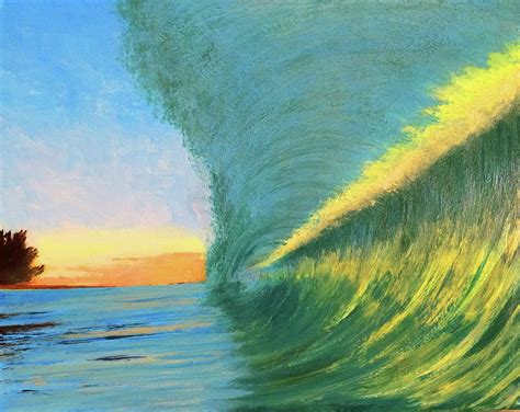 Cool Wave Painting by Fariba Tdyn - Fine Art America