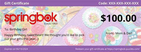 Springbok Puzzles Gift Cards - The Ideal Gift for Every Occasion