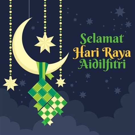 Free Vector Hari Raya Aidilfitri Background - Raya Merdeka