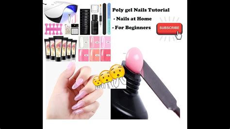 Poly gel Nails Tutorial - Nails at Home - For Beginners - YouTube