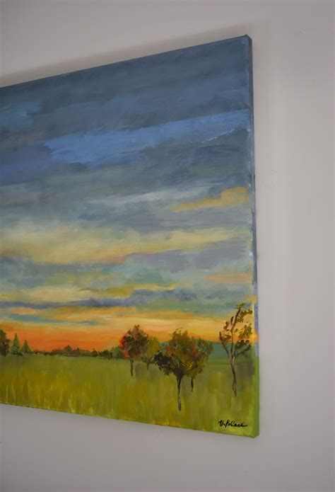 Oil Painting Sunrise Through A Field of Trees 20 X 24 Inches, on Stretched Canvas - Etsy