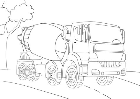 Cement Truck Coloring Page