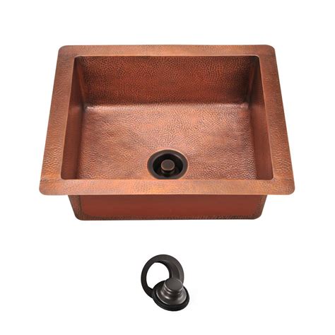 MR Direct All-in-One Undermount Copper 25 in. Single Bowl Kitchen Sink-904-FL - The Home Depot