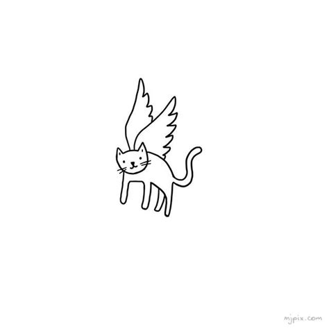 Winged Cat Drawing