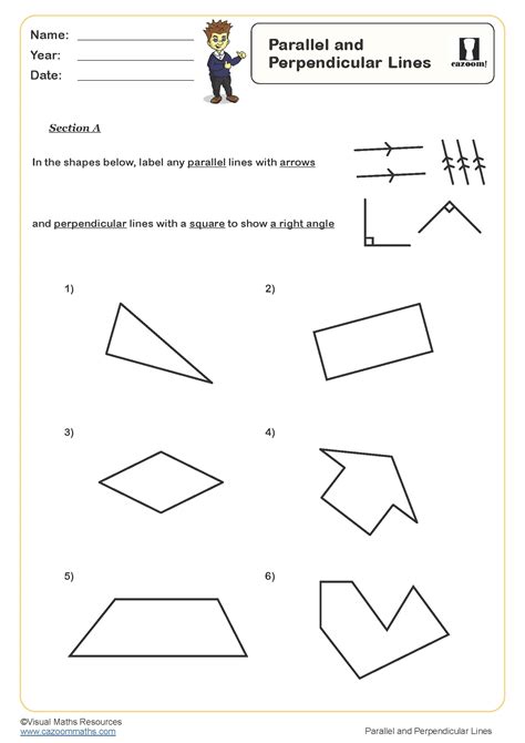 Parallel and Perpendicular Lines Worksheet | PDF printable Geometry ...