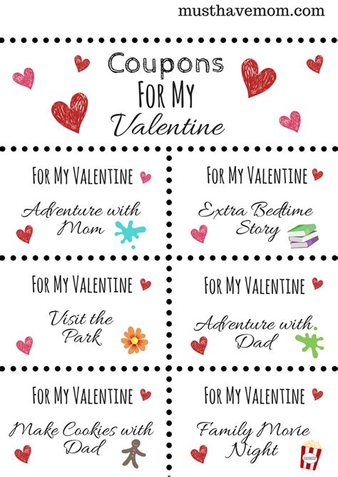 Free Printable Valentine's Day Coupons To Give Your Kids - Must Have Mom