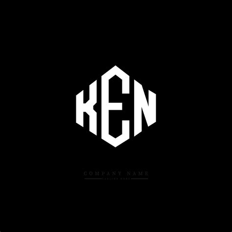 KEN letter logo design with polygon shape. KEN polygon and cube shape logo design. KEN hexagon ...