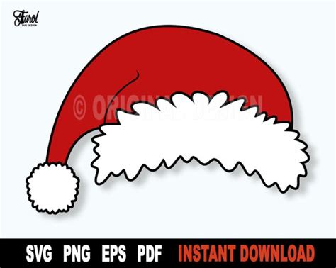 Santa Hat SVG Christmas Svg Files for Cricut Silhouette - Etsy