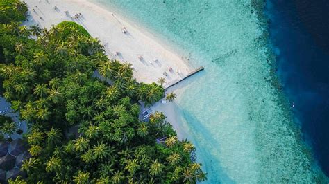 Download maldives, island, tropical, aerial view, beach 1366x768 wallpaper, tablet, laptop ...