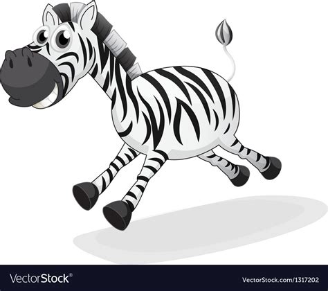 A zebra running Royalty Free Vector Image - VectorStock