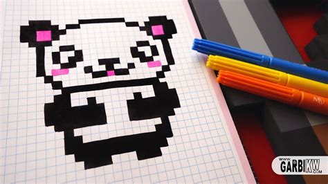 Handmade Pixel Art - How To Draw Kawaii Panda #pixelart | Minecraft ...