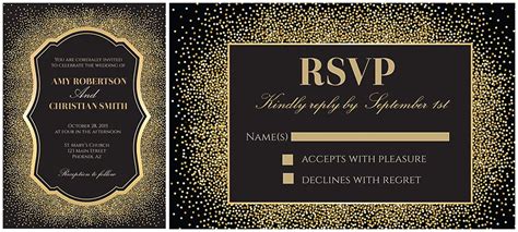 Gold and glitter wedding invitation | Free download