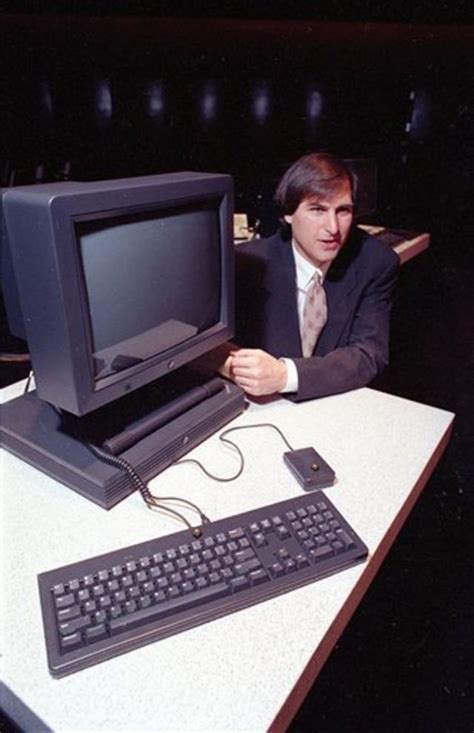 Steve Jobs, the president and chief executive of NeXT Computer, shows off his company’s new ...