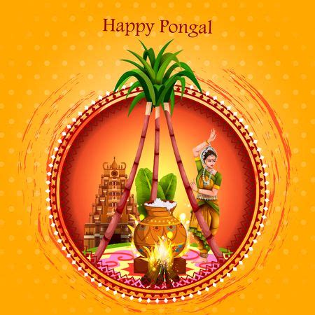 Happy Pongal Festival Of Tamil Nadu India Background Royalty Free Cliparts, Vectors, And Stock ...