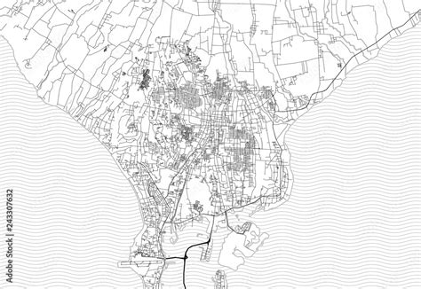 Area map of Denpasar, Indonesia Stock Vector | Adobe Stock