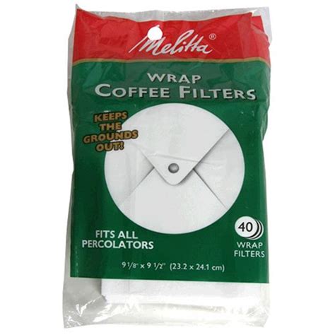 electric percolator coffee maker: Melitta Coffee Filters for Percolators, White Wrap Around, 40 ...