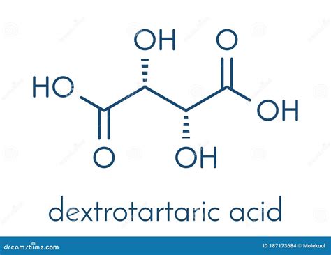 Tartaric Acid Dextrotartaric Acid Molecule. Acid Present in Wine, Added ...