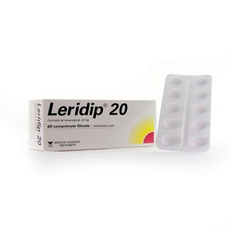 LERIDIP 20 x 60 COMPR. FILM. 20mg BERLIN CHEMIE AG MEN - Vezi ...