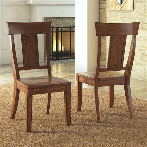 Weston Home Farmhouse Wood Dining Chair with Panel Back, Set of 2, Oka ...