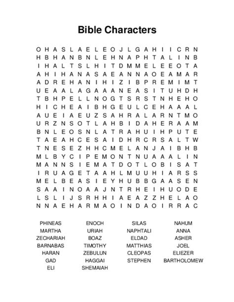 Bible Characters Word Search