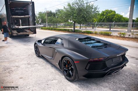 Photo Of The Day: Matte Black Lamborghini Aventador at Lamborghini Palm ...